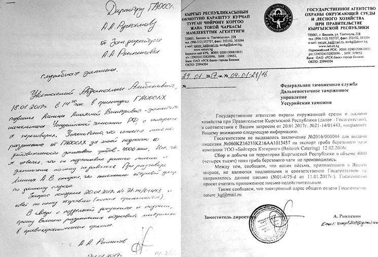 Объяснительная Арсена Рыспекова — и его же ответ Уссурийской таможне о подделанных документах