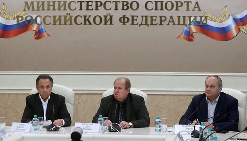 Слева направо: Виталий Мутко, Вадим Зелинченок и Юрий Нагорных