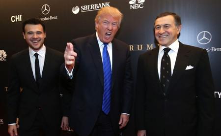 Слева направо: Эмин Агаларов, Дональд Трамп и Араз Агаларов