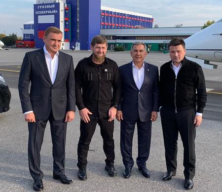 Слева направо: Алексей Дюмин, Рамзан Кадыров, Рустам Минниханов и Андрей Воробьев