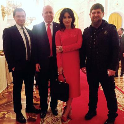 Слева направо: Василий Бровко, Сергей Чемезов, Тина Канделаки и Рамзан Кадыров
